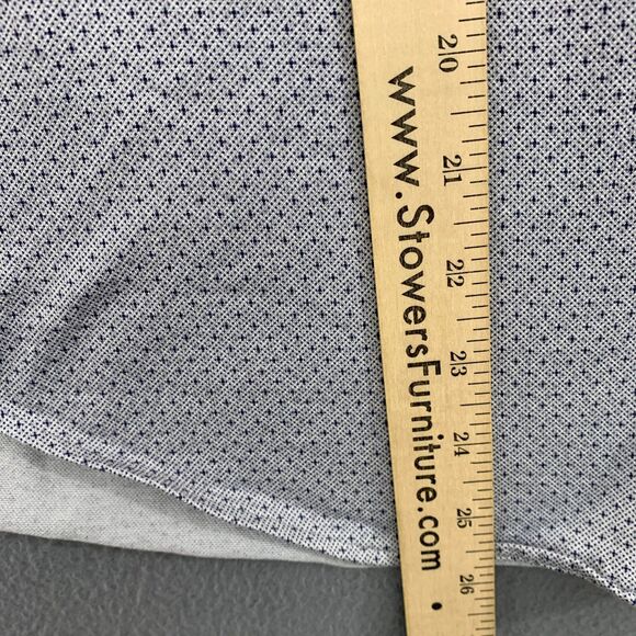 Peter Millar Button Up Mens Large Gray Shirt Blue Polka Dots Short Sleeves - Picture 13 of 13